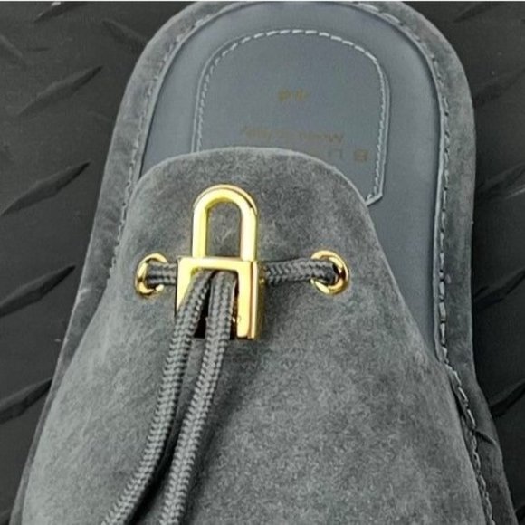 Buscemi Mens Greenwich Grey Leather Slippers US 9 - Picture 6 of 9